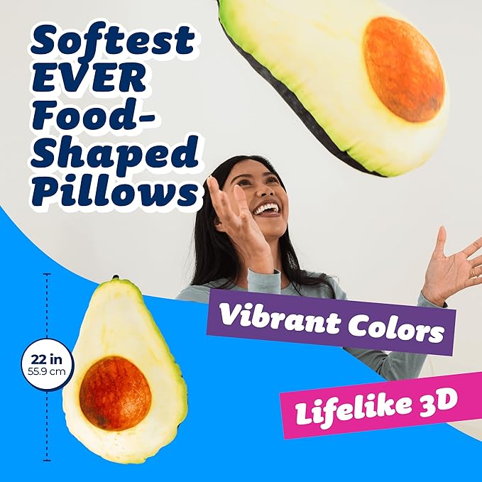 22" 3D Ripe Avocado Throw Pillow - Image 2