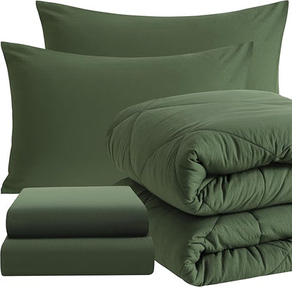 NTBAY Twin Comforter Set with Sheets, 5 Pieces Soft and Breathable Twin Bedding by NTBAY