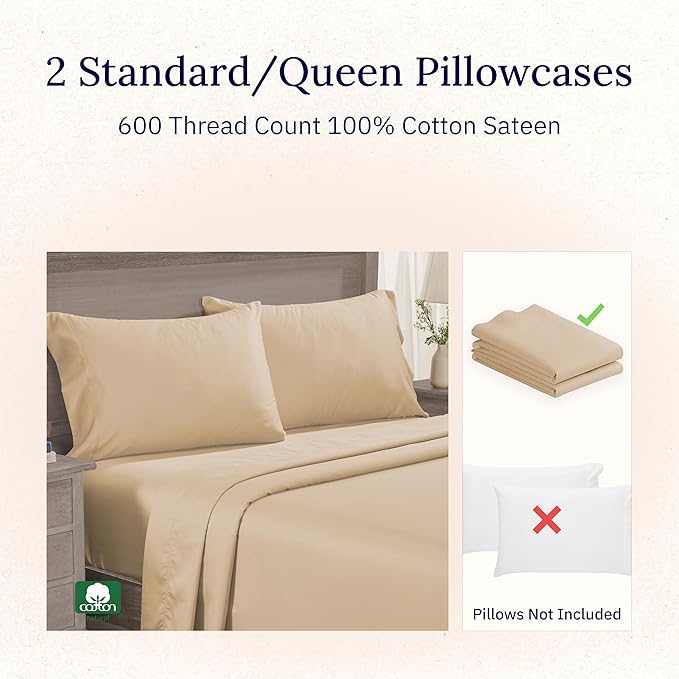 California Design Den Luxuriously Soft Hotel Quality 600 Thread Count, 100% - Image 2