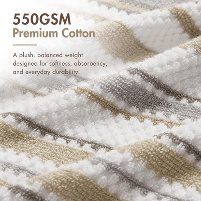 madison park sutton stripe 6 piece cotton bath showing dimensions