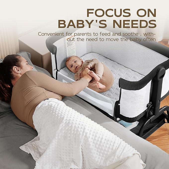 BabyBond Baby Bassinet, 3 in 1 Bassinet Bedside Sleeper - Image 2