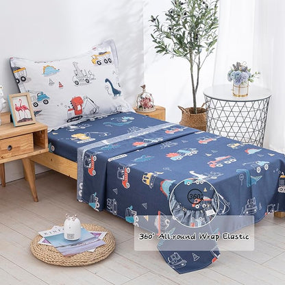 DJY Cotton Twin Bedding Set, Dinosaur Cars Reversible Twin Comforter Set - Image 6