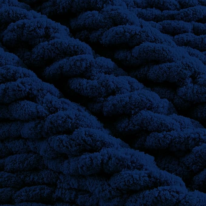 Carriediosa Chunky Knit Throw Blanket 50" X 60", 100% Hand Made Large Chenille - Image 7