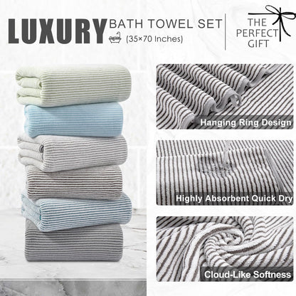 4 piece bath towel set 35"x70"oversized bath towel shown in use