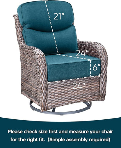 Luxury 24x24x6 Inch Smile Outdoor Seat Cushions Set of 2 - Image 3
