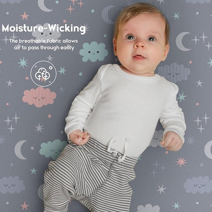 Yoofoss Baby Crib Sheets for Boys Girls, Fitted Crib Sheet 2 Pack for Standard - Image 5