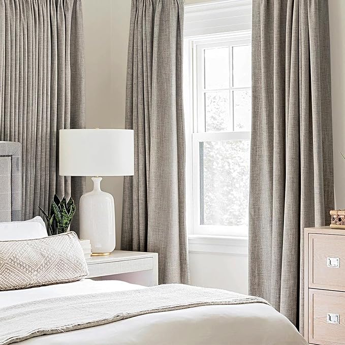 MIULEE 100% Blackout Linen Textured Curtains - Image 2
