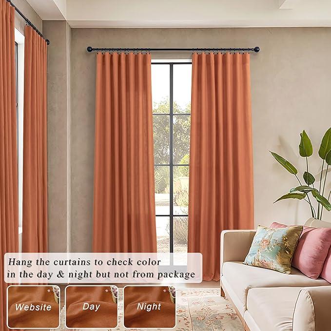 Burnt Orange Curtains 96 Inches Long - Image 6