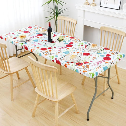 Smiry Rectangle Picnic Tablecloth, Waterproof Elastic Fitted Table Covers - Image 8