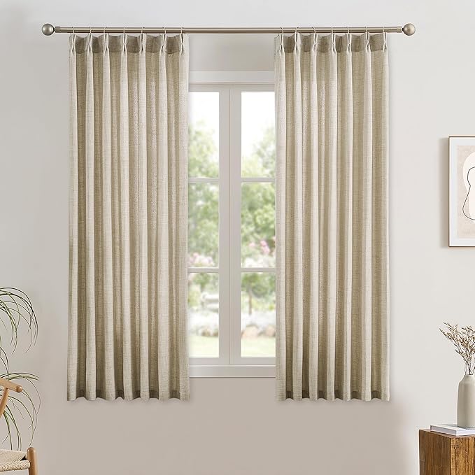 RAIN CITY Pinch Pleated Sheer Curtains 45 Inches Long, Light Filtering Drapes - Image 2