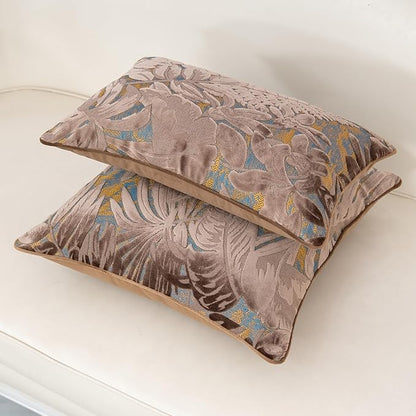 Alerfa Brown Throw Pillow Cover 18x18 Inch, Square Cut Velvet Maple Leaf - Image 4
