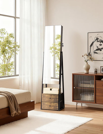 nicetree mirror jewelry cabinet, lockable full length mirror, close-up detail