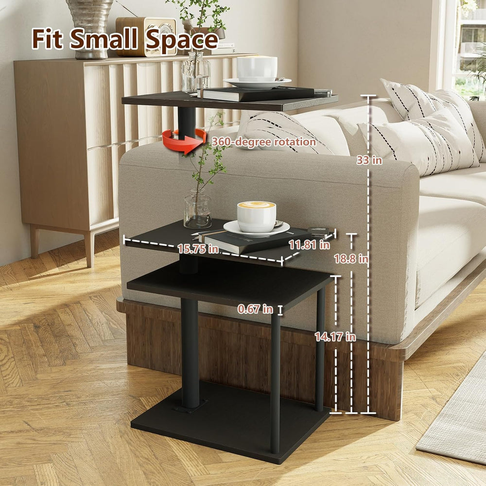 Faesun Swivel Side Table for Couch Arm, Adjustable C End Table for Recliner o...