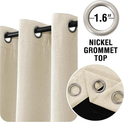 H.VERSAILTEX 90% Blackout Linen Curtains 63 Inches Long - Image 5