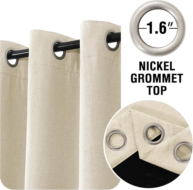 H.VERSAILTEX 90% Blackout Linen Curtains 96 Inches Long - Image 5