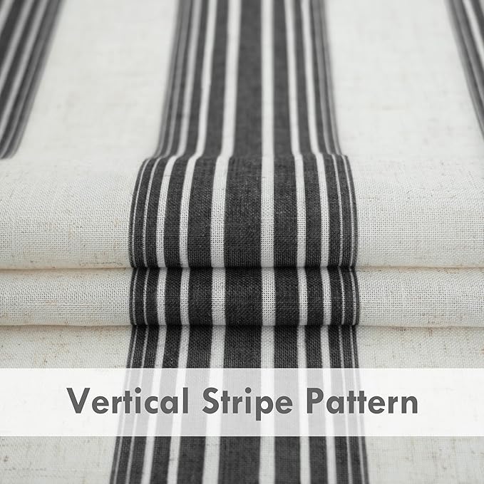 DriftAway Farmhouse Vertical Striped Linen Blend Textured Light Filtering Semi - Image 3