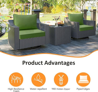 Outdoor Patio Chair Cushions Set, Water-Repellent, Fade Resistant, Deep Seat - Image 2