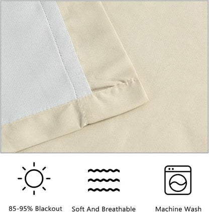 Camel Blackout Curtains with Handmade Ruffles, Butterfly Flower Embellishments - Image 5
