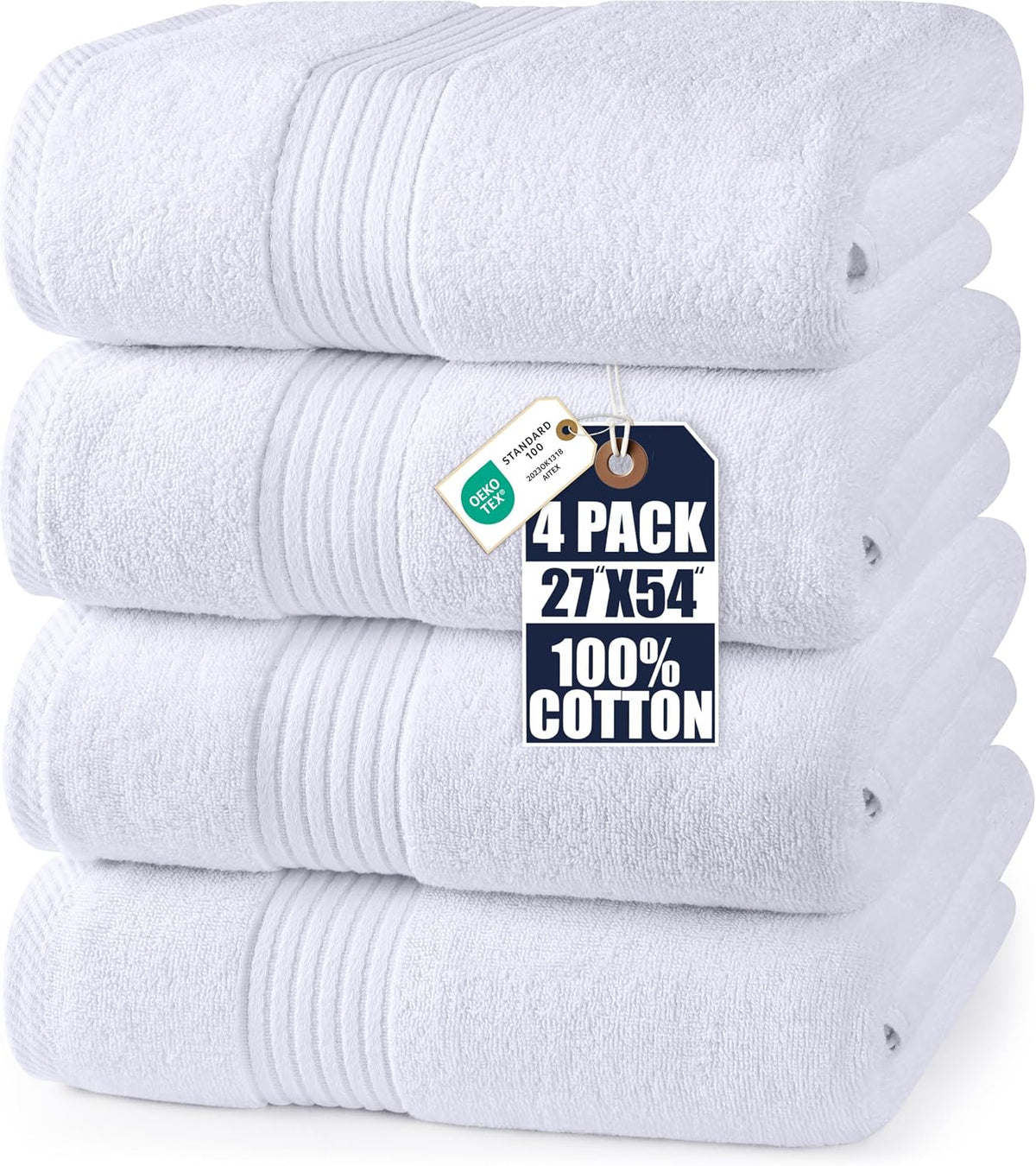 utopia towels luxurious bath towels set, 27x54 in shown in use
