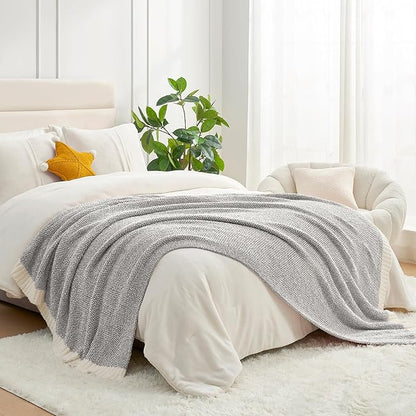 Snuggle Sac Oversized Grey Throw Blankets Twin Size, Super Soft Warm Blankets by SnuggleSac