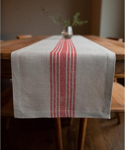 Solino Home Stripe Linen Table Runner 72 Inches Long by SolinoHome