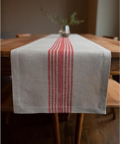 Solino Home Stripe Linen Table Runner 108 Inches Long by SolinoHome