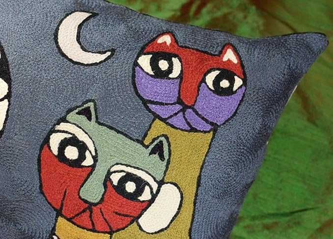 Lumbar Picasso Cat Pillow Cover Dark Gray Kitty Pillowcase Cute Cats Abstract - Image 4