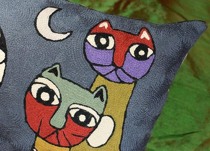 Lumbar Picasso Cat Pillow Cover Dark Gray Kitty Pillowcase Cute Cats Abstract - Image 4