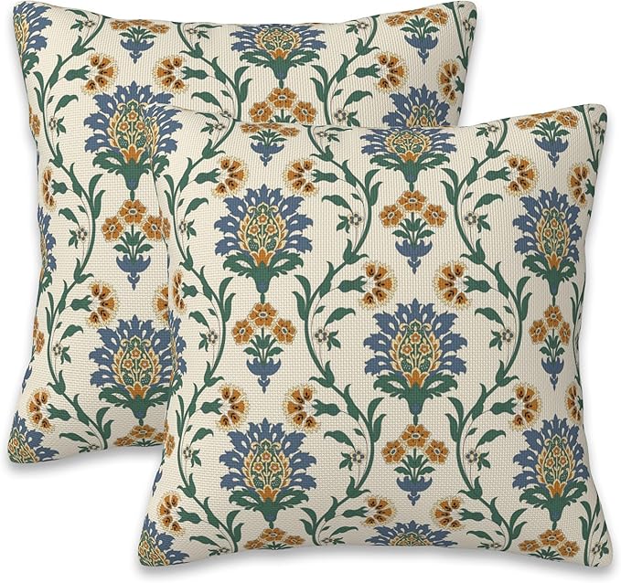 Vintage Floral Throw Pillow Cover Case Traditional Turkish Throw Pillows Set of by Naqiuli