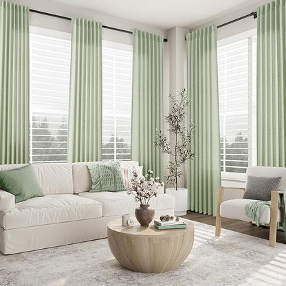 Mist Sage Pinch Pleated Linen Curtains 72 Inch Length 2 Panels - Image 7