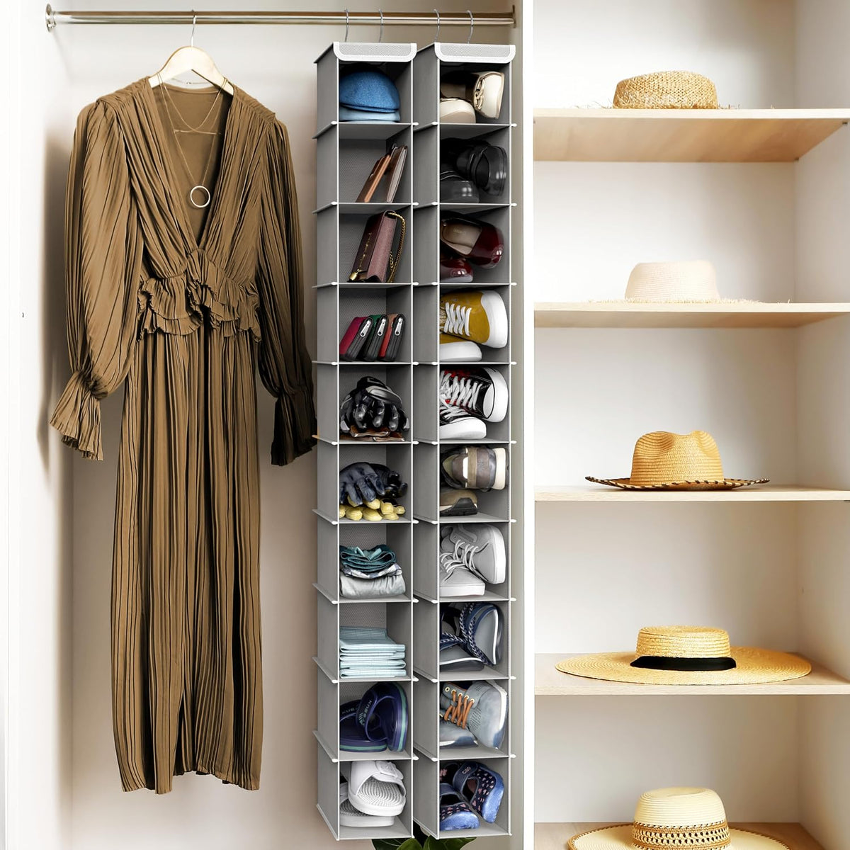 simple houseware 2 pack 10 shelves hanging shoe on a desk or shelf