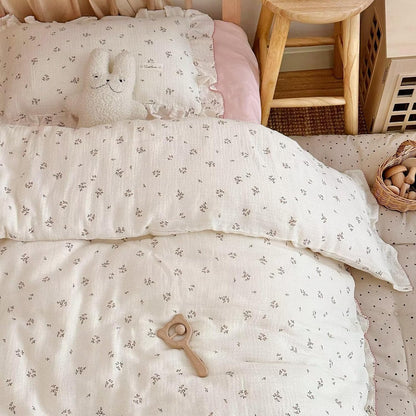 BuLuTu Muslin Toddler Duvet Cover + Duvet Insert, Fits Toddler Bed, Primrose Print