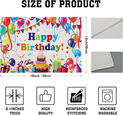 Giwawa Happy Birthday Placemats, Bithday Cake Gifts Decorative Table Mat Set of - Image 4