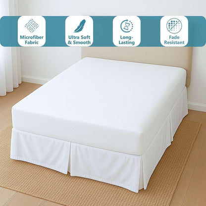 pleated bed skirt full size, easy fit with, side view