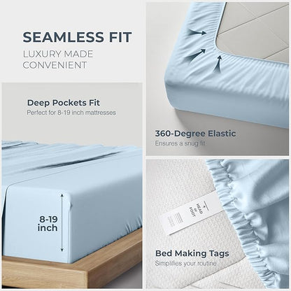 THREAD SPREAD 100% Egyptian Cotton Sheets Queen Size - Image 5