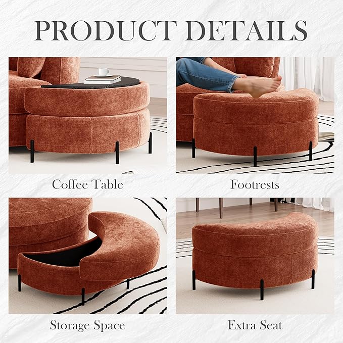 Aoiy & Wifon 50.2'' W Oversized Swivel Barrel Chair - Image 6