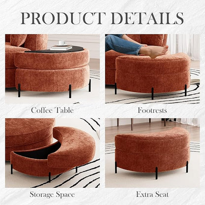 Aoiy & Wifon 50.2'' W Oversized Swivel Barrel Chair - Image 6