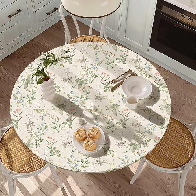 Floral Fitted Round Tablecloth - Image 3