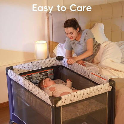 Pamo Babe Pack and Play with Bassinet, Portable Playard - Image 3