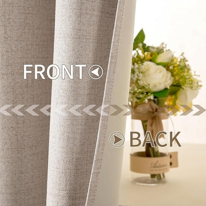 MIULEE 100% Blackout Linen Textured Curtains - Image 6