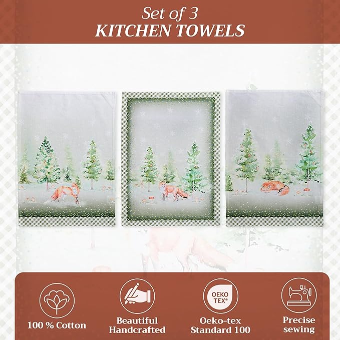 Maison d' Hermine Kitchen Towels Set of 3 100% Cotton 20" x 27.5" Reusable - Image 2