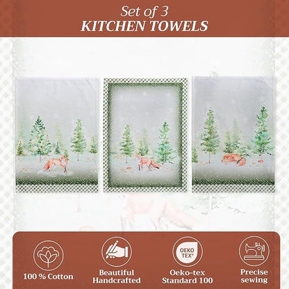Maison d' Hermine Kitchen Towels Set of 3 100% Cotton 20" x 27.5" Reusable - Image 2