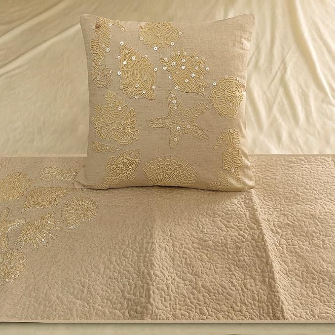 The HomeCentric King Queen Twin Beige Handmade Full 68"x18" Bed Runner - Image 4