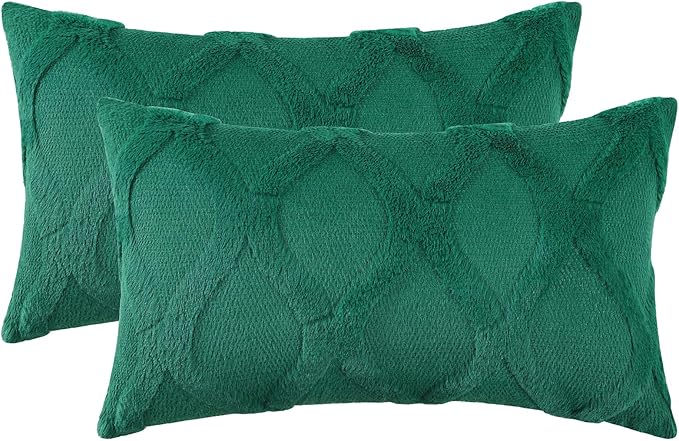 decorUhome Christmas Throw Pillow Covers 12x20 Inch Set of 2, Soft Plush Faux - Image 7