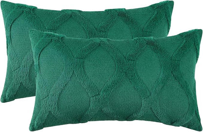 decorUhome Christmas Throw Pillow Covers 12x20 Inch Set of 2, Soft Plush Faux - Image 7