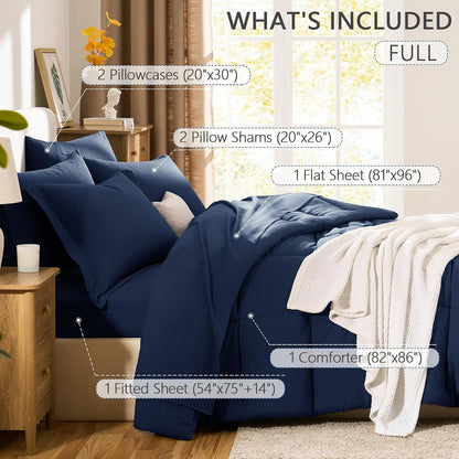 cozylux full size comforter sets, 7-piece bed in, package contents