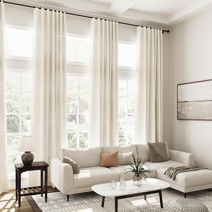 Nanspring Warm Beige Curtains 72 Inch Length - Image 6