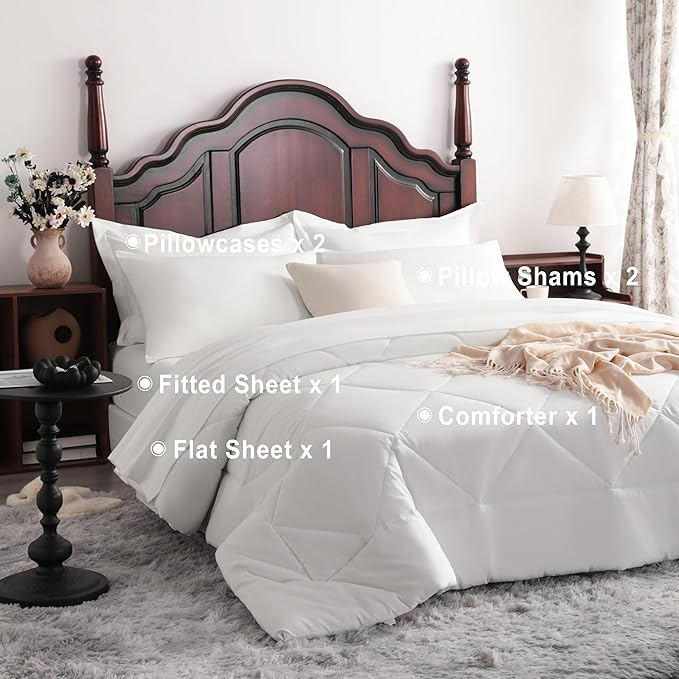 NTBAY King Comforter Set with Sheets, 7 Pieces Soft and Breathable King Bedding - Image 4