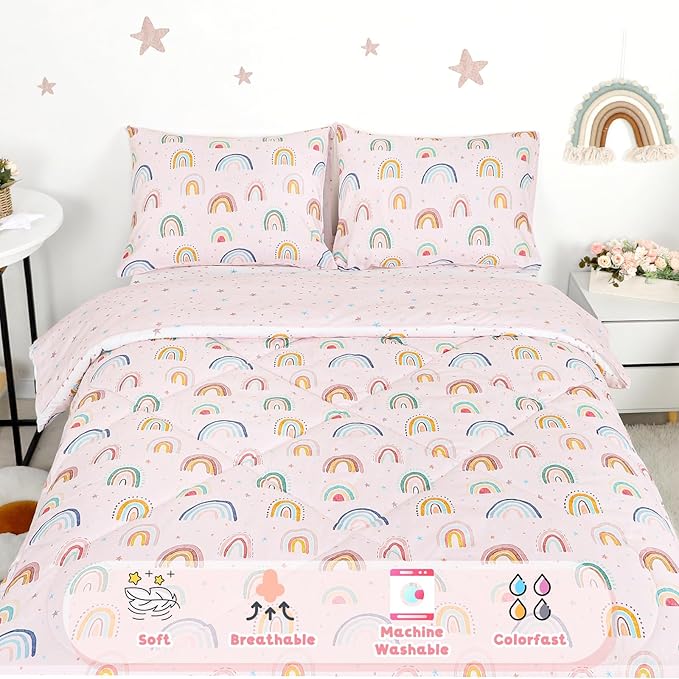 Twin Size Toddler Bedding Set for Girls 5 Piece Toddler Girl Bedding, Super - Image 3