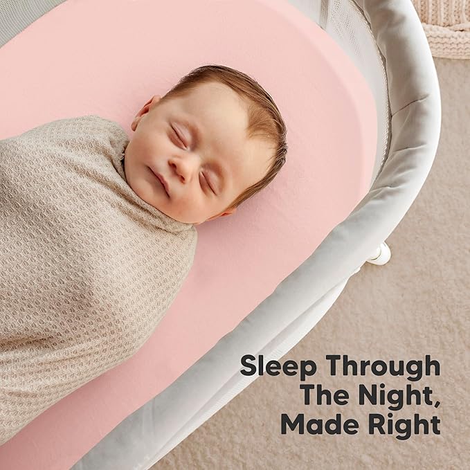 2-Pack Organic Bassinet Sheets for Girls, Boys - Image 6